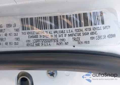 2016 Ram 1500 Big Horn from USA, damaged, VIN 1C6RR7GM2GS207316